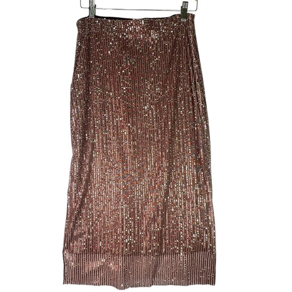 Walter Baker Crista Skirt City Sequin Mink Brown Size 4 Midi NWT MSRP $268 - Picture 6 of 14